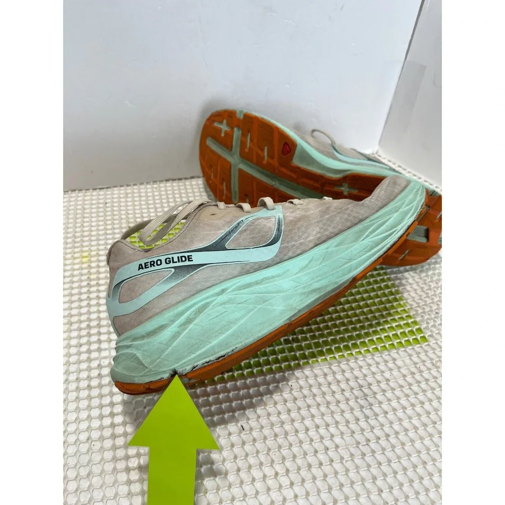 Salomon Aero Glide Running Shoes Men's 10.5 Cream Mint Green 471226 Energy Foam